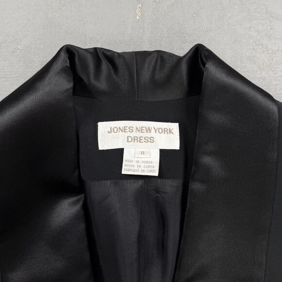 Vintage Jones New York Single Button Black Tuxedo Jacket Women's 8 - Picture 3 of 6